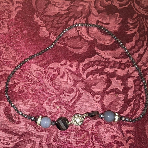 Beautiful Grey, Silver & Pewter Convertible Glass Bead Necklace - Picture 4 of 7